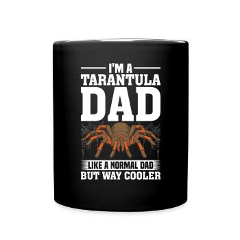 Tarantel Papa Lustig Behaarte Spinne Spinnentier Papa - Tasse einfarbig - Schwarz - Vorne