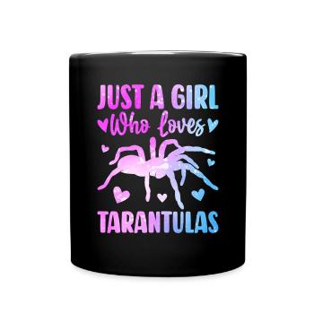 Juste une fille qui aime les araignées arachnides tarentule - Mug uni - noir - Devant