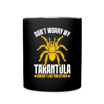 Tarantel Spinnentier Haarige Spinnen Exotisch Lustig - Tasse einfarbig - Schwarz - Vorne