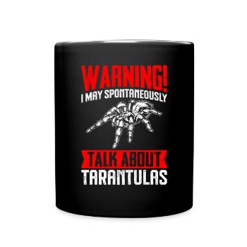 Warnung: Ich kann spontan über lustig sprechen - Tasse einfarbig - Schwarz - Vorne