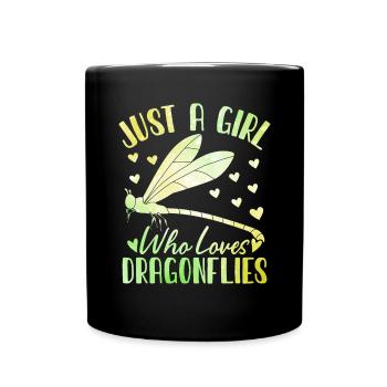 Funny Dragonfly Girls Entomologist Flying Insect - Full Colour Mug - black - Front