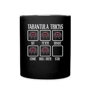 Tarantel Trick Lustig Tarantel groß behaart - Tasse einfarbig - Schwarz - Vorne