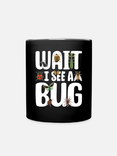 Attendez, je vois un insecte insecte petits coléoptères drôle - Mug uni - noir