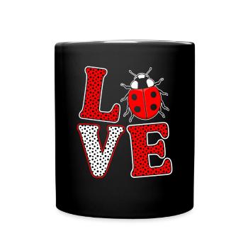 Love Funny Ladybug Entomology Coccinellidae - Full Colour Mug - black - Front