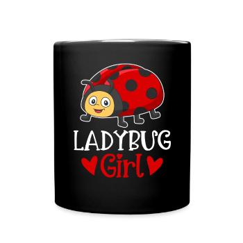 Ladybug Girl Entomology Coccinellidae Insect Bugs - Full Colour Mug - black - Front