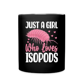 Just A Girl Who Loves Isopods Small Crustaceans - Full Colour Mug - black - Front