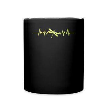 libellule drôle battement de cœur entomologie vol - Mug uni - noir - Devant