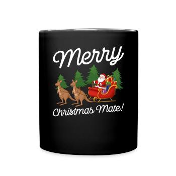 Merry Christmas Mate Funny Christmas Xmas Joke - Full Colour Mug - black - Front