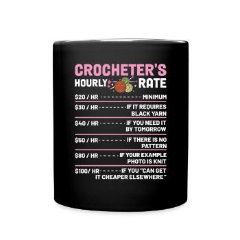 drôle crochet fil tricot crochet matelassage - Mug uni - noir - Devant
