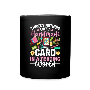 Handmade Card Scrapbooking Funny Paper Crafting - Full Colour Mug - black - Front