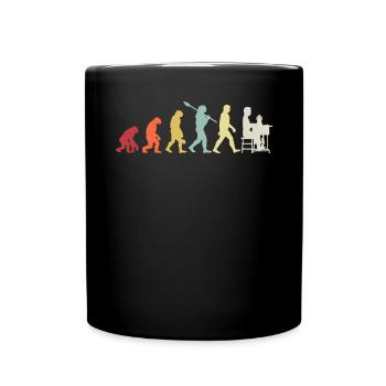 Funny Evolution Computer Information Technology - Full Colour Mug - black - Front