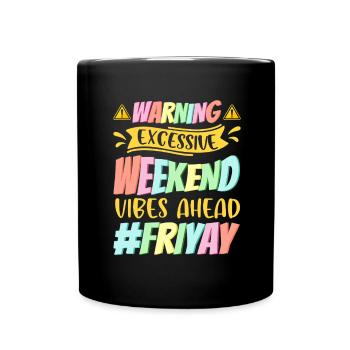 Happy Friday Fri Yay Teacher School Meme - Full Colour Mug - black - Front