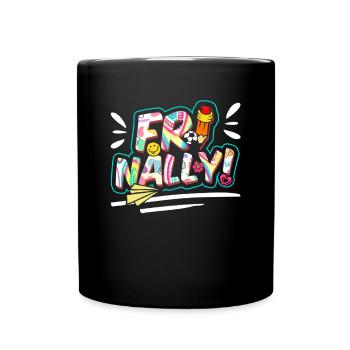 Happy Friday Fri Yay Teacher School Meme - Full Colour Mug - black - Front