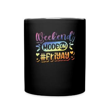 Happy Friday Fri Yay Teacher School Meme - Full Colour Mug - black - Front