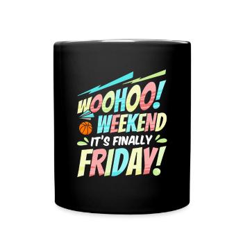 Happy Friday Fri Yay Teacher School Meme - Full Colour Mug - black - Front