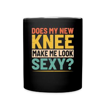 Does My New Knee Make Me Look Sexy Retro Knee - Full Colour Mug - black - Front