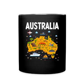 Lustig Australien Ayers Rock Aboriginal Australier - Tasse einfarbig - Schwarz - Vorne