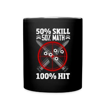 Cat Fat Fat Cat Humor Meme - Full Colour Mug - black - Front