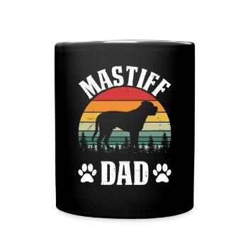 Mastiff Papa Wertschätzung Retro Mastiff Hüten - Tasse einfarbig - Schwarz - Vorne
