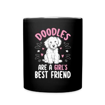 Les doodles sont le meilleur ami d’une fille Doré - Mug uni - noir - Devant