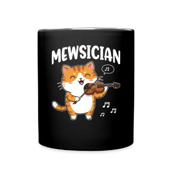 Mewsician Drôle Chats Violoniste Musicien Chats - Mug uni - noir - Devant