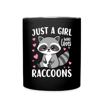 Juste une fille qui aime les ratons laveurs Drôle Trash Panda - Mug uni - noir - Devant