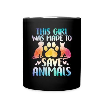 Cette fille a été faite pour sauver les animaux Refuge Animal - Mug uni - noir - Devant