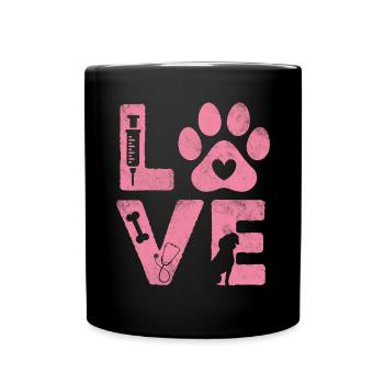 Amour drôle médecine vétérinaire vétérinaire vétérinaire pour animaux de compagnie - Mug uni - noir - Devant