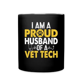 Vet Tech Funny Husband Appreciation Veterinary - Full Colour Mug - black - Front
