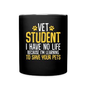 Im Learning to Save Your Pets Funny Veterinary - Full Colour Mug - black - Front