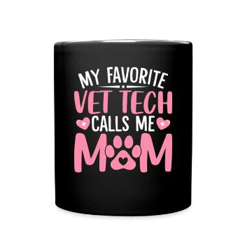Tierarzt Tech Mama Tierarzt Lustiges Tier Tier - Tasse einfarbig - Schwarz - Vorne
