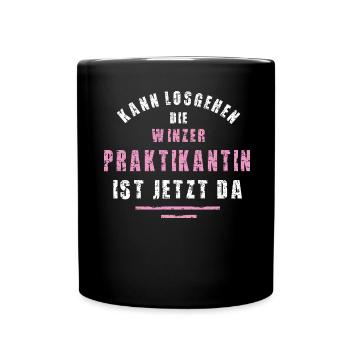 Winzer Praktikantin Danke Praktikum Winzerei - Tasse einfarbig - Schwarz - Vorne