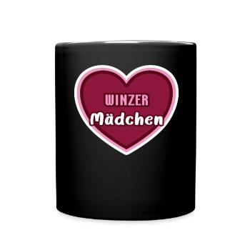 Winzer Mädchen Kind Winzermädchen Winzerin - Tasse einfarbig - Schwarz - Vorne