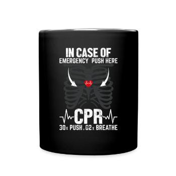 In Case Of Emergency Funny CPR Medical EMS EMT - Full Colour Mug - black - Front