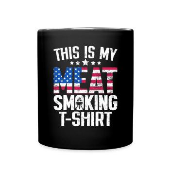 This Is My Meat Smoking Grilling American Flag - Full Colour Mug - black - Front
