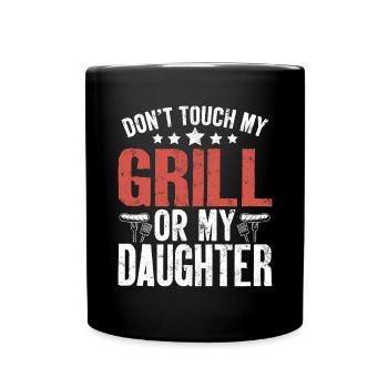 Ne touche pas mon gril Barbecue drôle Grillades Papa - Mug uni - noir - Devant