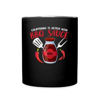 Funny BBQ Grilling Meat Smoking Pitmaster - Full Colour Mug - black - Front