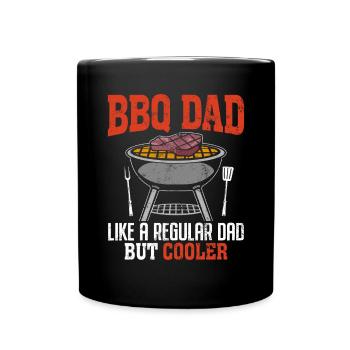 BBQ Papa Pitmaster Fleisch Räuchern Lustig Papa Grillen - Tasse einfarbig - Schwarz - Vorne