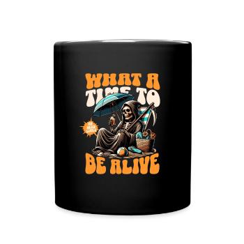 Grim Reaper on the Beach - No More Deadlines - Full Colour Mug - black - Front