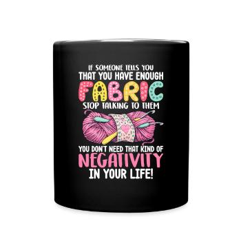 Funny Quilting Sew Fabric Needle Hand Stitching - Full Colour Mug - black - Front