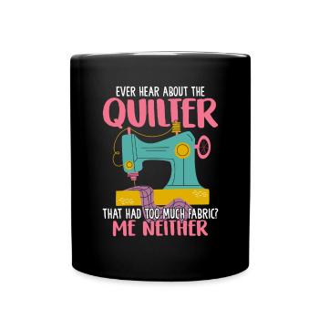 Funny Sewing Needle Crochet Hobbyist Yarn - Full Colour Mug - black - Front