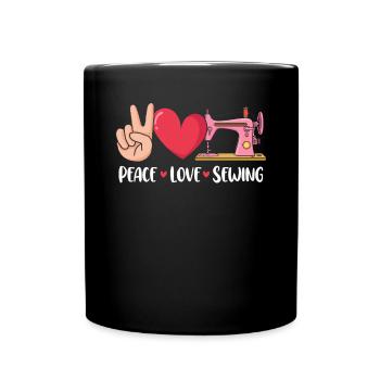 Funny Sewing Scraps Fabricologist Knitting - Full Colour Mug - black - Front