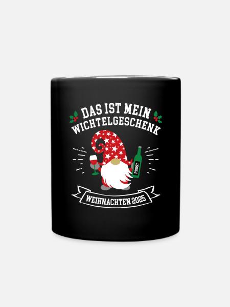 Wichteln Wichtelgeschenk Julklapp Weihnachten 2025 - Tasse einfarbig - Schwarz
