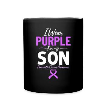 Je porte du violet pour mon fils Cancer du pancréas violet - Mug uni - noir - Devant