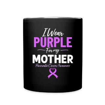 Je porte du violet pour ma mère du pancréas violet - Mug uni - noir - Devant