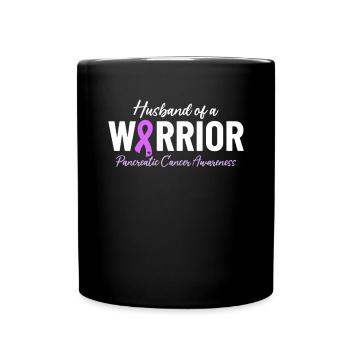 Husband Of A Warrior Purple Ribbon Funny - Full Colour Mug - black - Front