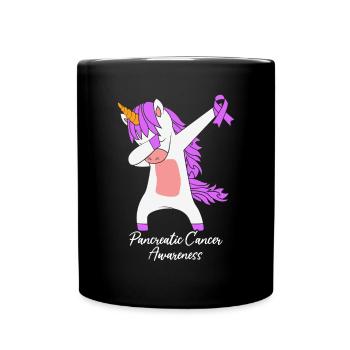 Sensibilisation au cancer du pancréas Drôle Arc-en-ciel Violet - Mug uni - noir - Devant