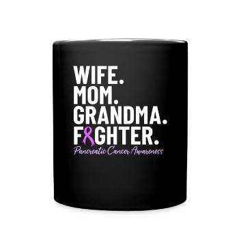 Ehefrau Mama Oma Kämpfer Lila Band Bauchspeicheldrüse - Tasse einfarbig - Schwarz - Vorne