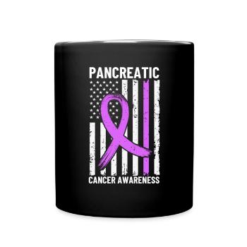 Sensibilisation au cancer du pancréas Drapeau des États-Unis Exocrine - Mug uni - noir - Devant
