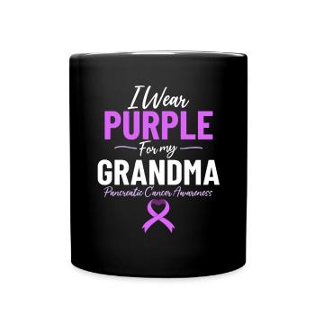 I Wear Purple for My Grandma Chemotherapy - Full Colour Mug - black - Front